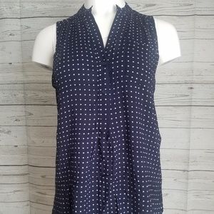 41Hawthorn tiny square blue sleeveless top Size M
